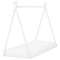 Łóżka dla dzieci i młodzieży - Łóżko dziecięce domek drewniane 90 x 200 cm białe SAURAT - miniaturka - grafika 1