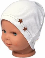 Czapki dla dzieci - Czapka dziecięca Nellys Ribbed Stars - biała, rozmiar 92/98 - miniaturka - grafika 1