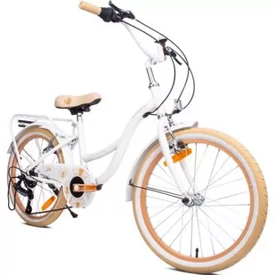 Rowerek dziecięcy SUN BABY Flower bike 20 cali dla dziewczynki Biało-beżowy | Bezpłatny transport - Rowery - miniaturka - grafika 1