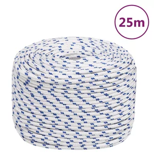 vidaXL Linka żeglarska, biała, 10 mm, 25 m, polipropylen - Pasmanteria - miniaturka - grafika 1