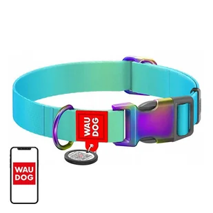 Obroża nylonowa z kodem QR dla psa Waudog gradient, niebieska , rozmiar L Waudog - Obroże dla psów - miniaturka - grafika 1