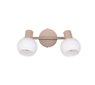 Lampy sufitowe - BOBA R86372043 lampa ścienna sufitowa ciepły beż z białymi szklanymi kloszami 2xE14 regulowana - miniaturka - grafika 1