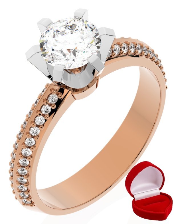 ZŁOTY PIERŚCIONEK ZARĘCZYNOWY 585 14k BRYLANT LAB 0,70 ct RÓŻOWE ZŁOTO R15