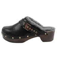 Klapki i japonki damskie - Klapki drewniaki Scholl Iconic F298121004 czarne - miniaturka - grafika 1