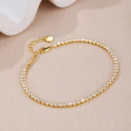 Inne - TEMU Wysokiej Jakości Bransoletka z Pozłacanego Miedzi 18K z Cyrkoniami, Luksusowy Prezent dla Dziewczyny lub Mamy na Urodziny lub Ukończenie Studiów - miniaturka - grafika 1