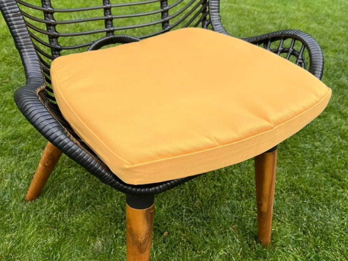 Bello Giardino Poszewka na poduszkę do krzeseł ogrodowych siedzisk 42x46 cm żółta