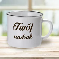 Kubki - Kubek ceramiczny, emaliowany z czarnym rantem z Twoim nadrukiem - miniaturka - grafika 1