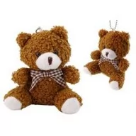 Maskotki i pluszaki - Leantoys Miś przytulanka brelok brązowa 10cm - miniaturka - grafika 1
