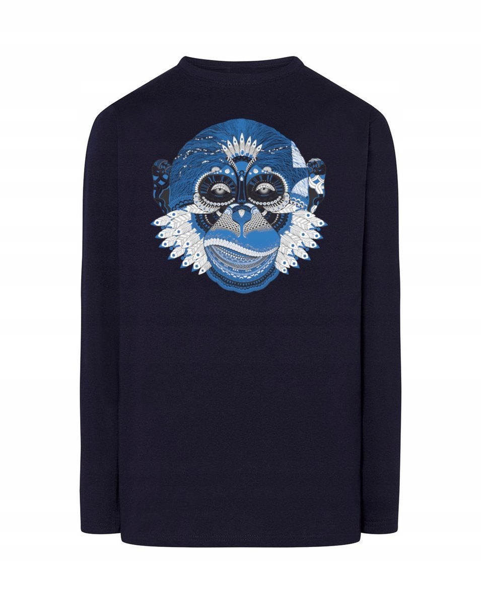 Longsleeve męski nadruk głowa MAŁPA r.S