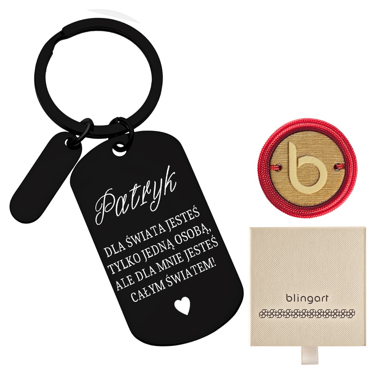 Brelok z grawerem na Dzień Chłopaka czarny praktyc