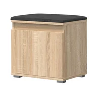 Szafki na buty - Szafka Na Buty Z Welurowym Siedziskiem Dąb + Szary Beżowy N1-N14 - miniaturka - grafika 1