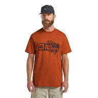 Koszulki męskie - Męska koszulka z krótkim rękawem Jack Wolfskin BRAND T M burnt orange - S - miniaturka - grafika 1