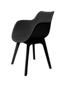 Krzesła - Ażurowe krzesło LANDI KH010100225 przed dom czarne - miniaturka - grafika 1