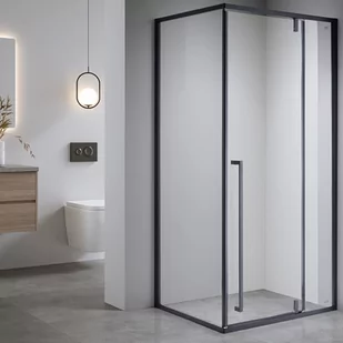 Hydrosan Czarna prostokątna kabina prysznicowa 120x80 drzwi uchylane BS12C - Kabiny prysznicowe - miniaturka - grafika 1