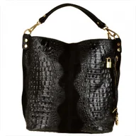 Torebki damskie - Torebka skórzana na ramię czarna XL - miniaturka - grafika 1