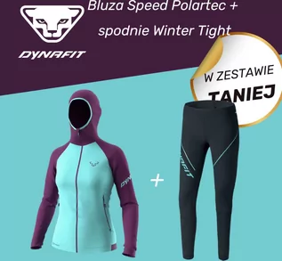 Kurtki i kamizelki sportowe damskie - DYNAFIT Zestaw na zimę dla Niej: bluza Speed Polartec Hooded + spodnie Alpine Winter Tight - grafika 1