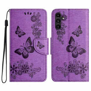 Do Samsung Galaxy A16 5G Etui Motyle Kwiat Skórzany Portfel Z Klapką Pokrowiec Na Telefon - Fioletowy Wielobarwny Purple - Portfele - miniaturka - grafika 1