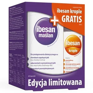 Zestaw Ibesan Maślan, 60 kapsułek + Ibesan, krople, 30 ml gratis - Układ pokarmowy - miniaturka - grafika 1