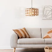 Lampy sufitowe - Brilliant Żyrandol Woodline, bambusowy klosz, 1-punktowy - miniaturka - grafika 1