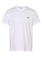 Koszulki męskie - Lacoste T-shirt męski Mężczyźni Dżersej biały jednolity, 6 - miniaturka - grafika 1