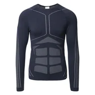Koszulki sportowe męskie - Męska Bluzka termoaktywna HI-TEC BURAZ TOP M000263159 – Granatowy - miniaturka - grafika 1