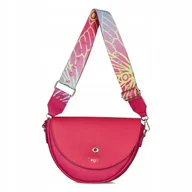 Torebki damskie - Torebka Damska EGO Skórzana Listonoszka Pojemna Na Ramię Elegancka Fuksja - miniaturka - grafika 1