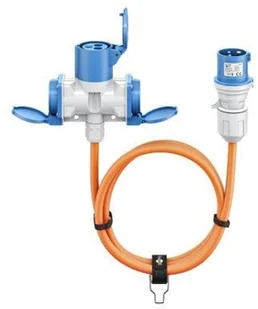 CEE, wtyczka CEE do 1x gniazda CEE i 2x gniazda styku ochronnego, 5 m - Długość kabla 5 m - Kable - miniaturka - grafika 1