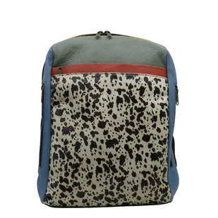 Plecak skórzany ze skrawków oryginalny pojemny kieszenie mieści A4 OLIVKA - Torebki damskie Plecak skórzany ze skrawków oryginalny pojemny kieszenie mieści A4 OLIVKA - Torebki damskie - miniaturka - grafika 1