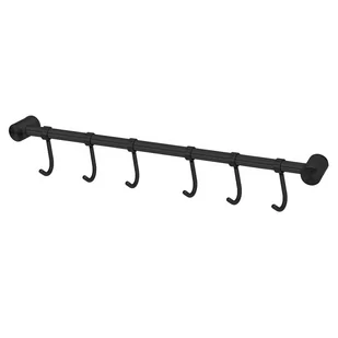 Szyna wisząca ze stali nierdzewnej z 6 haczykami w kolorze czarnym - szyna hakowa Kitchen Bar Wall Mount - Pozostałe akcesoria kuchenne - miniaturka - grafika 1