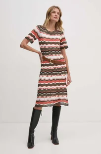 Pepe Jeans sukienka HAVEN DRESS midi rozkloszowana PL953590 - Sukienki - miniaturka - grafika 1