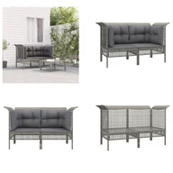 Sofy ogrodowe - vidaXL Narożnik ogrodowy z poduszkami 2 szt. Szary polirattan - Narożnik ogrodowy - Narożnik ogrodowy - Sofa ogrodowa - Sofa zewnętrzna - miniaturka - grafika 1