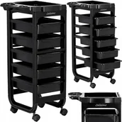 Meble fryzjerskie - Pomocnik fryzjerski wózek stolik na kółkach do farbowania W189-72 do salonu kosmetycznego szafka z szufladami - miniaturka - grafika 1