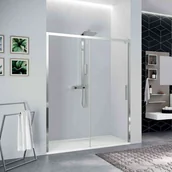 Ścianki i drzwi prysznicowe - Novellini Kuadra 2.0 2PH Drzwi przesuwne 137-141x200 cm prawe profile inox szkło przezroczyste K22PH137D-1Z - miniaturka - grafika 1