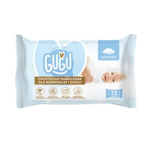 Gugu Love & Care Comfort chusteczki nawilżane 72 sztuki - Chusteczki nawilżane - miniaturka - grafika 1