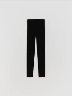 Reserved - Dzianinowe legginsy z wiskozą - czarny - Swetry dla dziewczynek - miniaturka - grafika 1