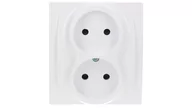 Gniazdka elektryczne - Karlik elektrotechnik LOGO Gniazdo podwójne b/u biały LGP-2 LGP-2p - miniaturka - grafika 1