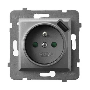 Ospel Aria szary gniazdo pojedyncze z uziemieniem + USB - Gniazdka elektryczne - miniaturka - grafika 1