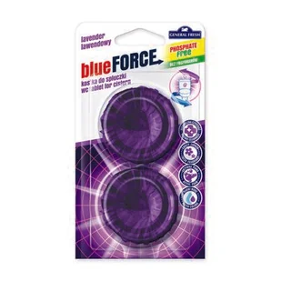 Kostka do spłuczki, Blue Force 2 sztuki, 40 g x 2, lawenda, General Fresh - Środki do WC - miniaturka - grafika 1