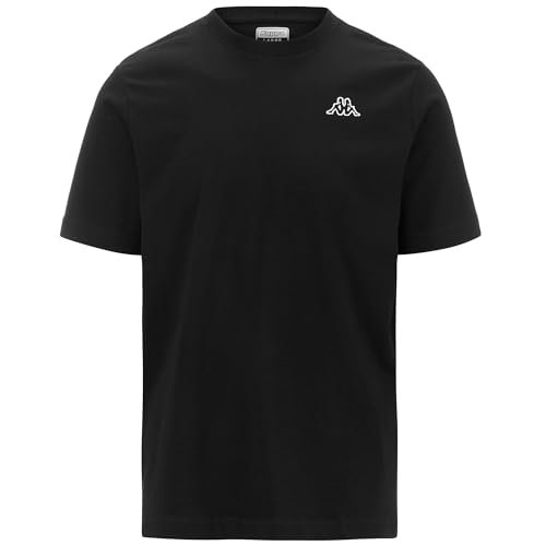 Kappa Męska koszulka z logo Cafers Slim czarny czarny XXL