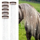 Pozostałe akcesoria fryzjerskie - TEMU Zestaw do Włosów z Brokatowymi Spinkami i Przeplataniem "Bajkowa Wróżka" o Długości 20 Cali (1 szt.) - Zestaw Błyszczących Kucyków na Ślub, - miniaturka - grafika 1