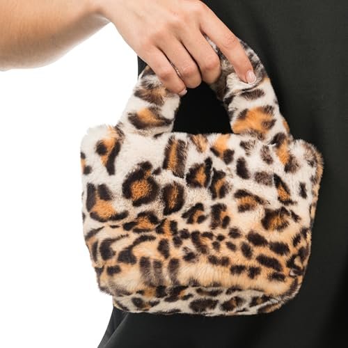 Chaks - Torba crossbody, pluszowa panterka, torba na ramię z łańcuszkiem na imprezę, festiwal, zakupy