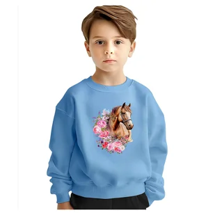 BLUZA DZIECIĘCA KOŃ KWIATY 134-140 DLA CHŁOPCA DZIEWCZYNKI - Bluzy dla dziewczynek BLUZA DZIECIĘCA KOŃ KWIATY 134-140 DLA CHŁOPCA DZIEWCZYNKI - Bluzy dla dziewczynek - miniaturka - grafika 1