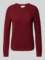 Swetry damskie - Sweter z dzianiny z haftem angielskim model ‘dalo’ - miniaturka - grafika 1