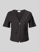 Bluzki damskie - Bluzka o kroju regular fit z zapięciem na guzik i kieszeniami z patką - miniaturka - grafika 1