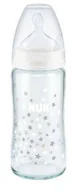 Butelki dla niemowląt - Nuk, Butelka szklana FC+, smoczek silikon, M, 0-6m, 240  ml - miniaturka - grafika 1