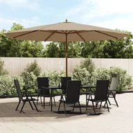 Pawilony ogrodowe - vidaXL Parasol ogrodowy na drewnianym słupku, taupe, 400x273 cm - miniaturka - grafika 1