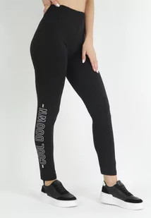 Czarne Legginsy z Nadrukiem i Gumką w Pasie Kamrii - Legginsy - miniaturka - grafika 1