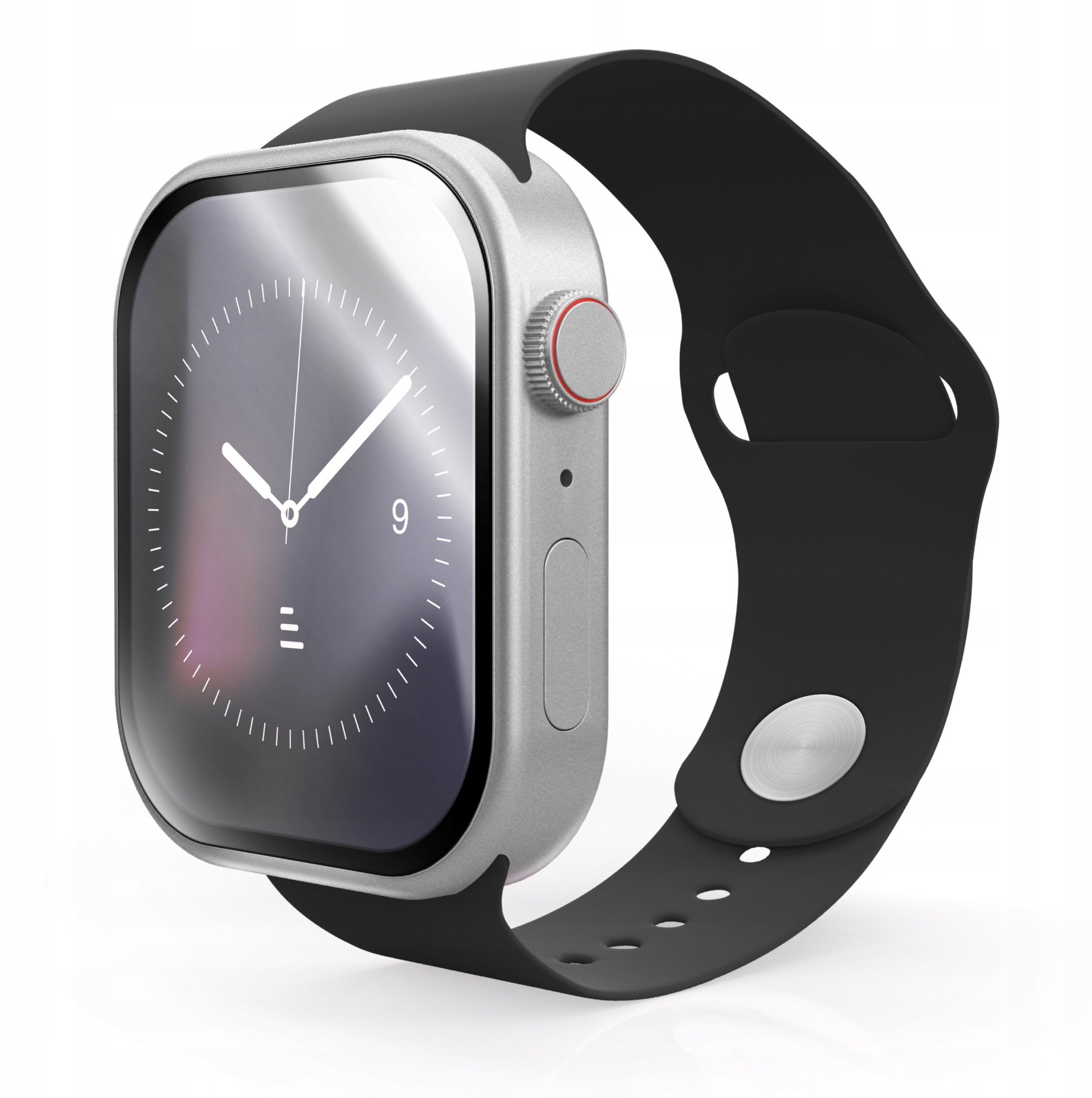 Pasek Do Apple Watch 42 / 44 / 45 / 49 mm Czarny, Silikonowy, S/M, Gumowy