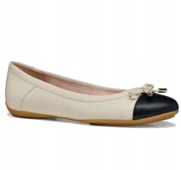 GEOX CHARLENE BALERINY DAMSKIE BEŻOWE LAKIEROWANE 38 1J8A