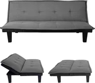 Sofy i kanapy - sofa 3-osobowa HWC-C87, kanapa rozkładana sofa rozkładana sofa dla gości, funkcja spania 170x100cm ~ tekstylny, ciemnoszary - miniaturka - grafika 1